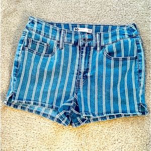 Striped Jean Shorts